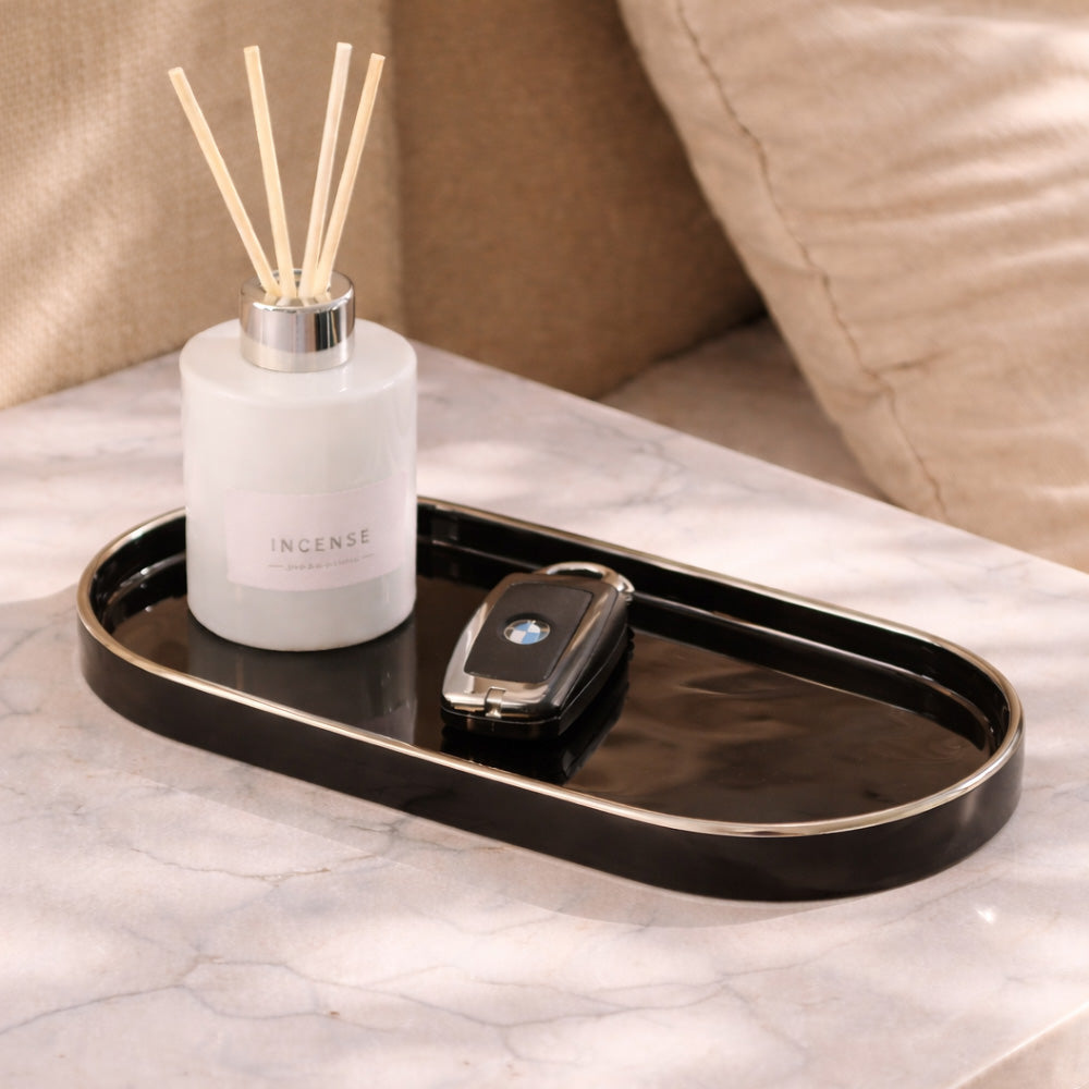 Onyx Oval Serving Platter Medium - Black