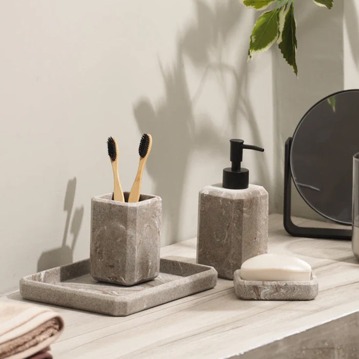 Onyx 4-piece Bathroom Set - Marbled Granite