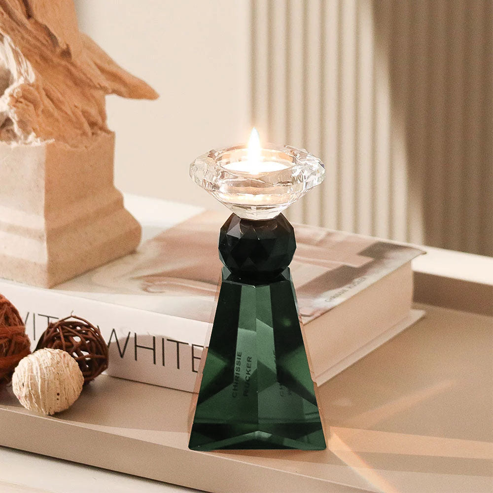 Opulence Crystal Tealight Holder Small - Turquoise