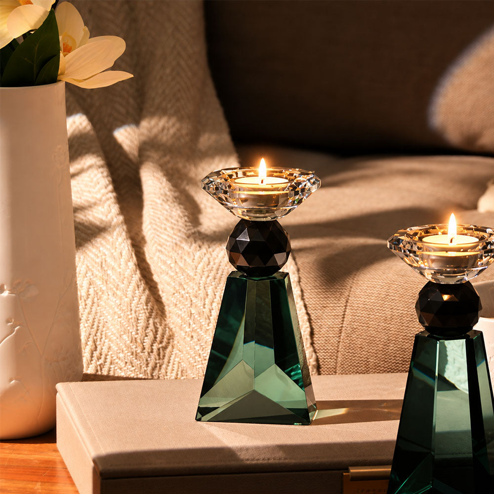 Opulence Crystal Tealight Holder Small - Turquoise