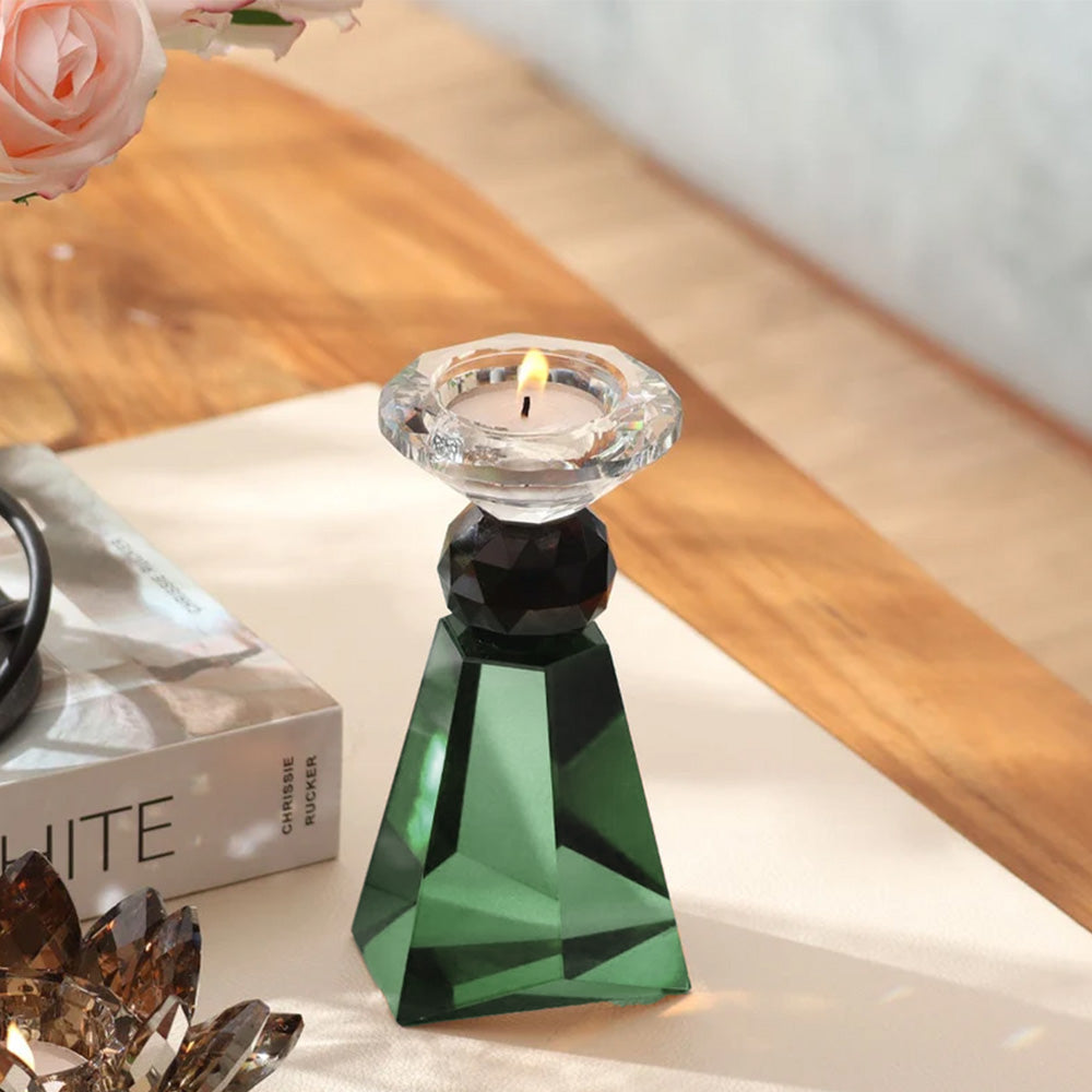 Opulence Crystal Tealight Holder Small - Turquoise