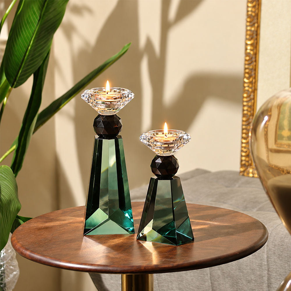 Opulence Crystal Tealight Holder Medium - Turquoise