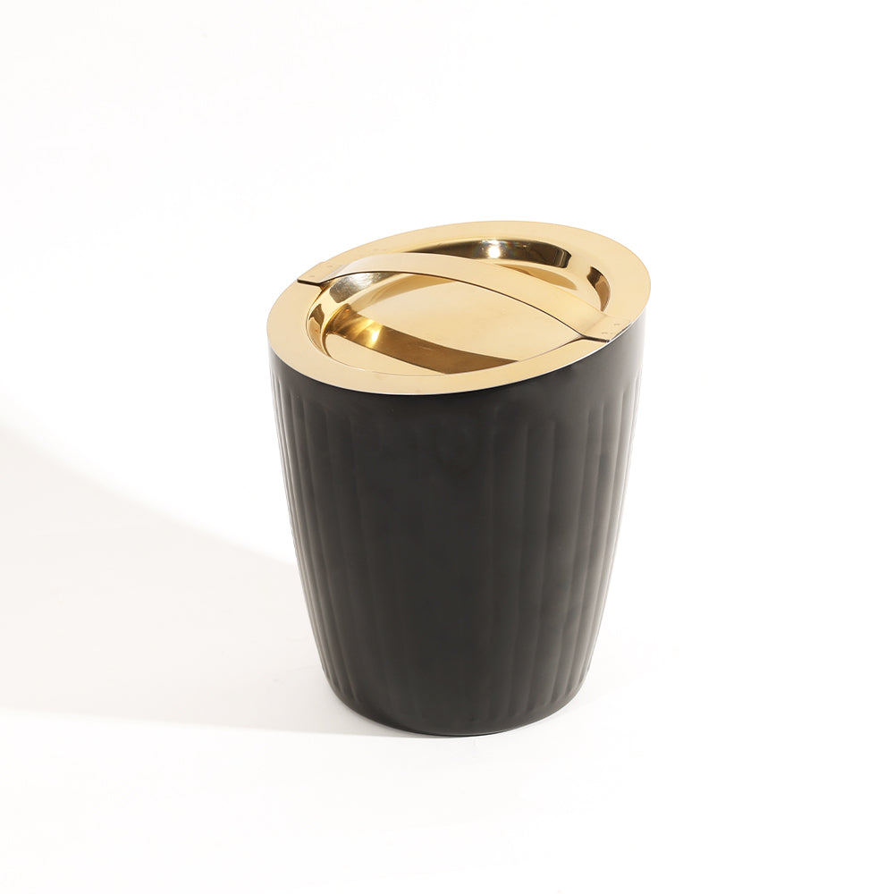 Opus Double-Walled Ice Bucket with Lid - Black Gold