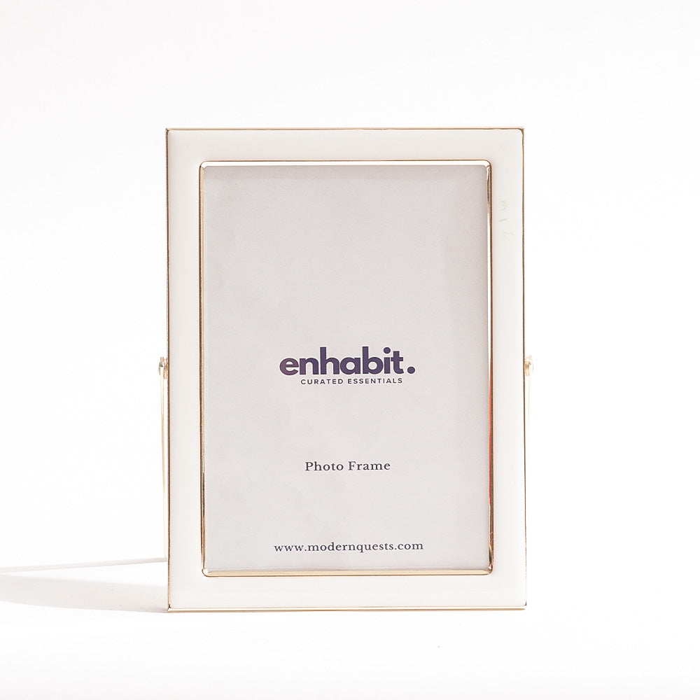 Opus Photo Frame Large - White Gold