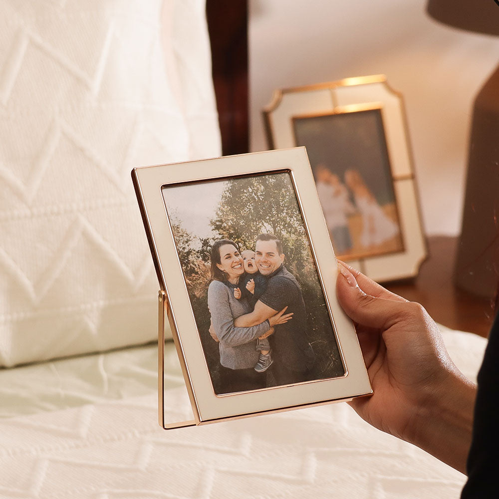 Opus Photo Frame Medium - White Gold