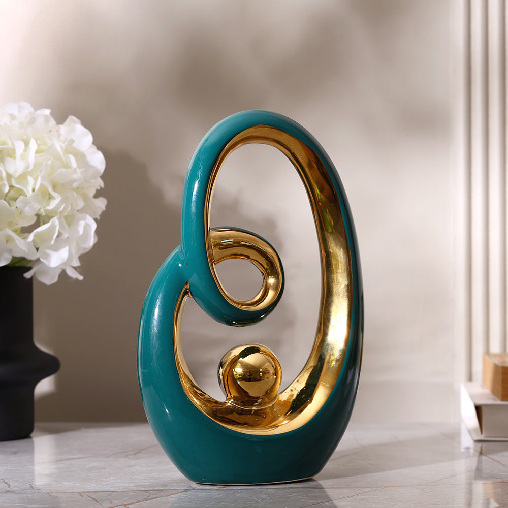 Oracle Ceramic Sculpture - Green Gold