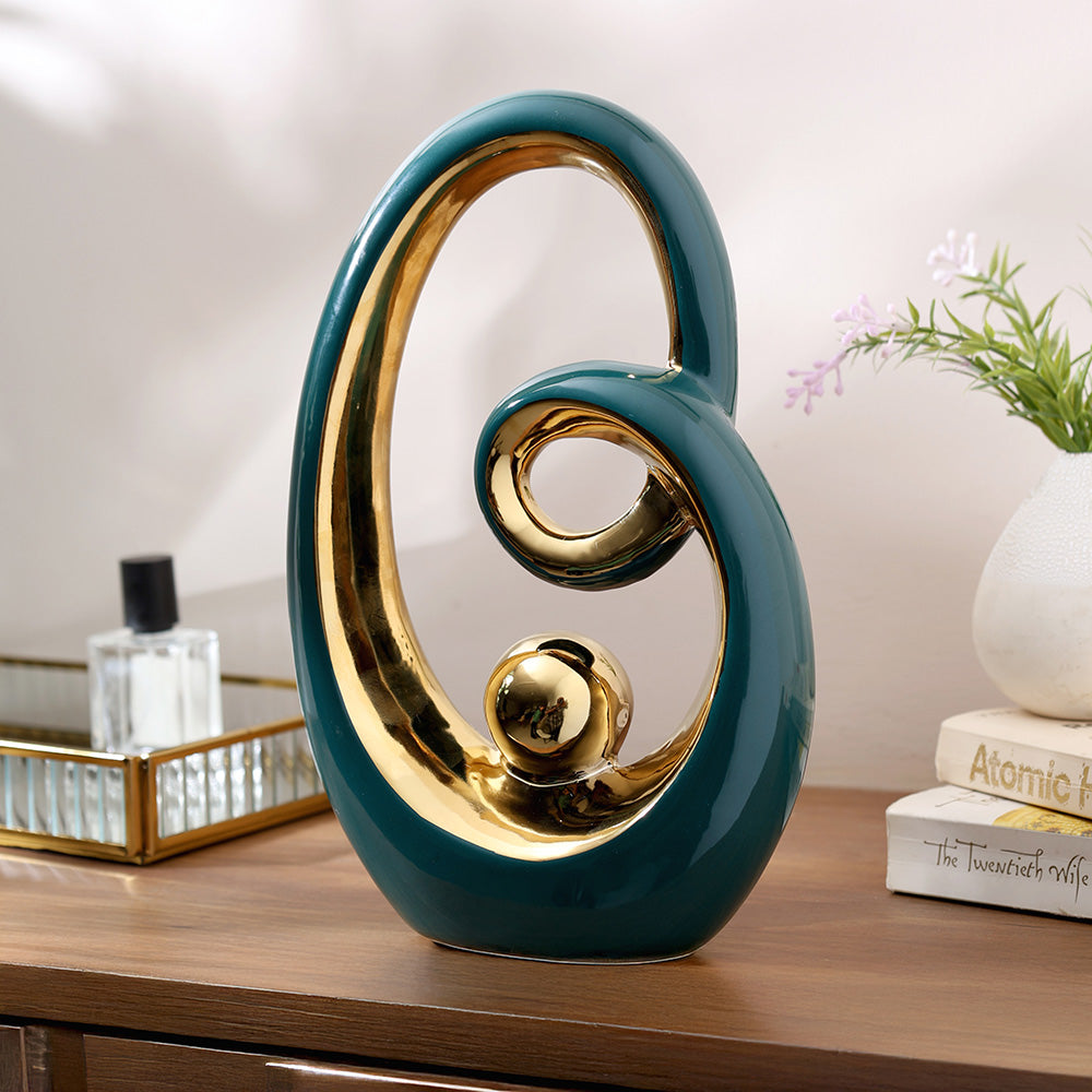 Oracle Ceramic Sculpture - Green Gold
