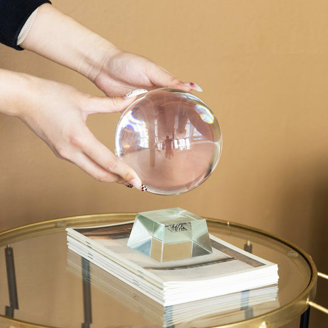 Oracle Glass Ball Accent with Base - Clear
