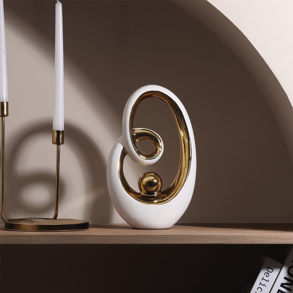 Oracle Ceramic Sculpture - White Gold