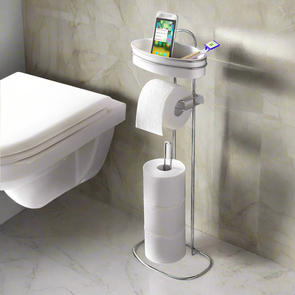 Orbit Toilet Paper Holder with Dispenser - White