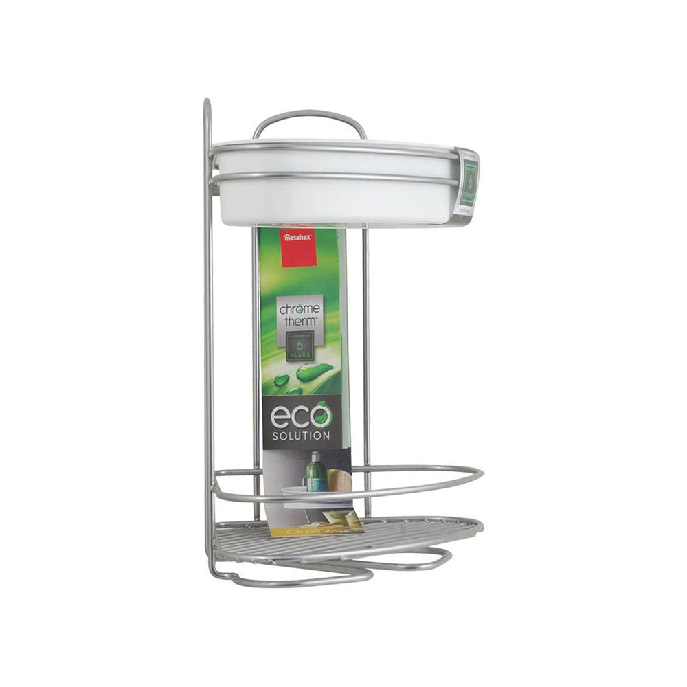 Orbit 2-Tier Corner Shelf - Chrome
