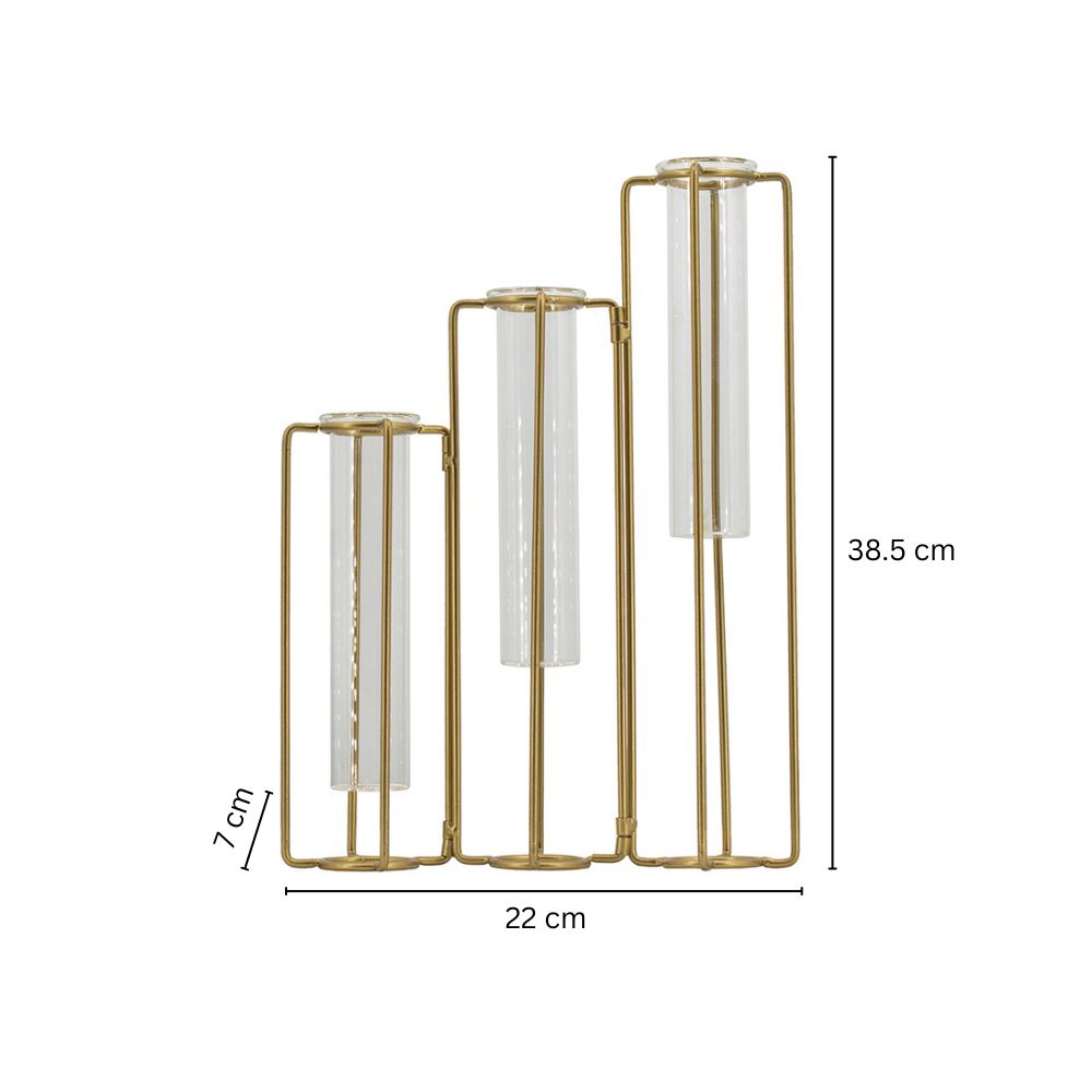 Orca Three Connected Test Tube Vases Large