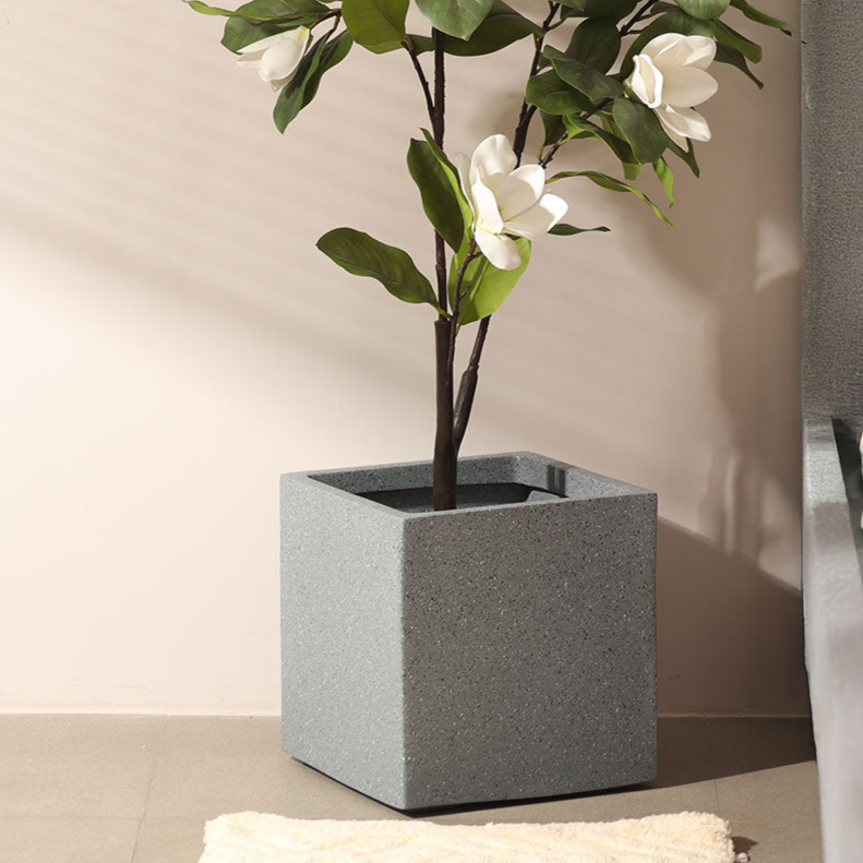 Orion Square Planter Large - Speckled Grey