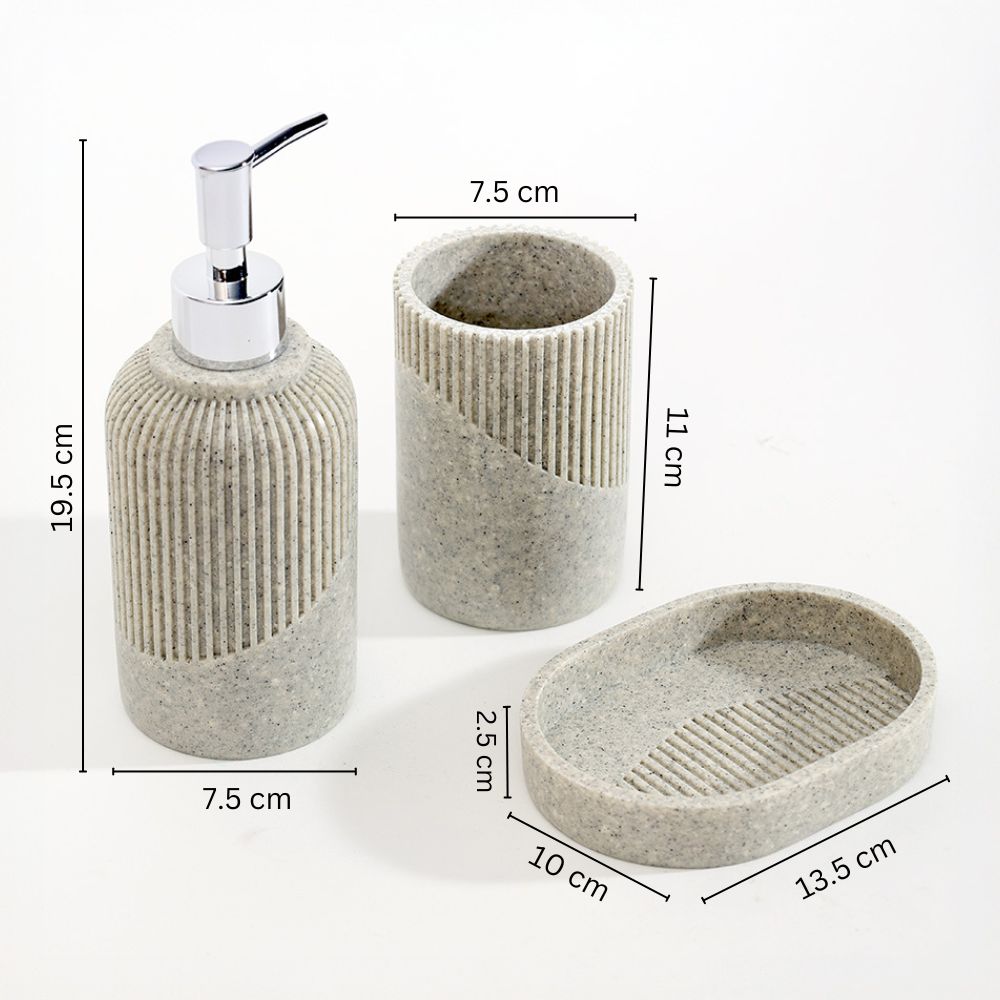Orla 3-piece Bathroom Set - Light Grey