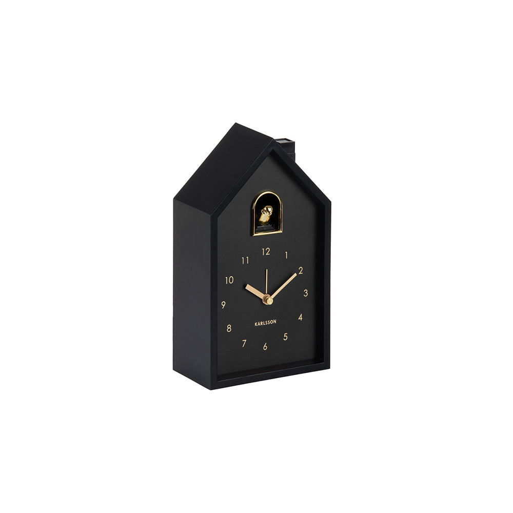 Oro Modern Cuckoo Alarm Clock - Black