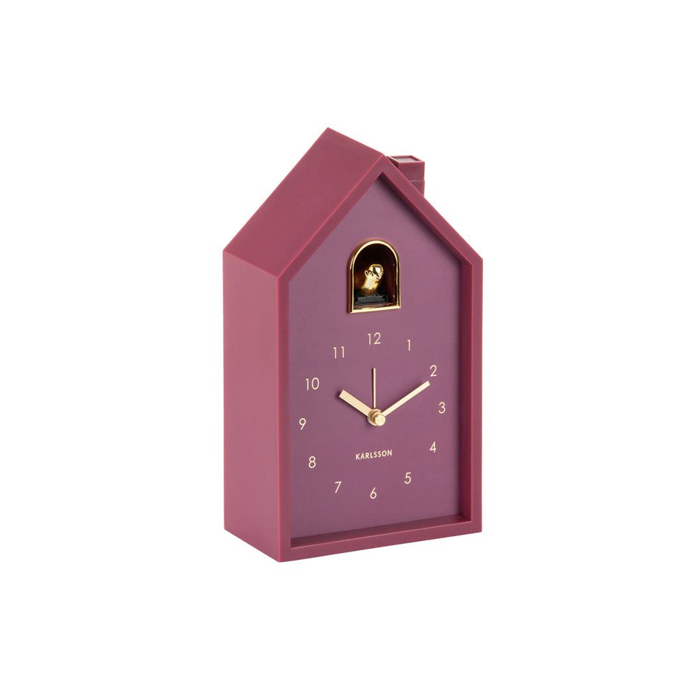Oro Modern Cuckoo Alarm Clock - Dark Mauve