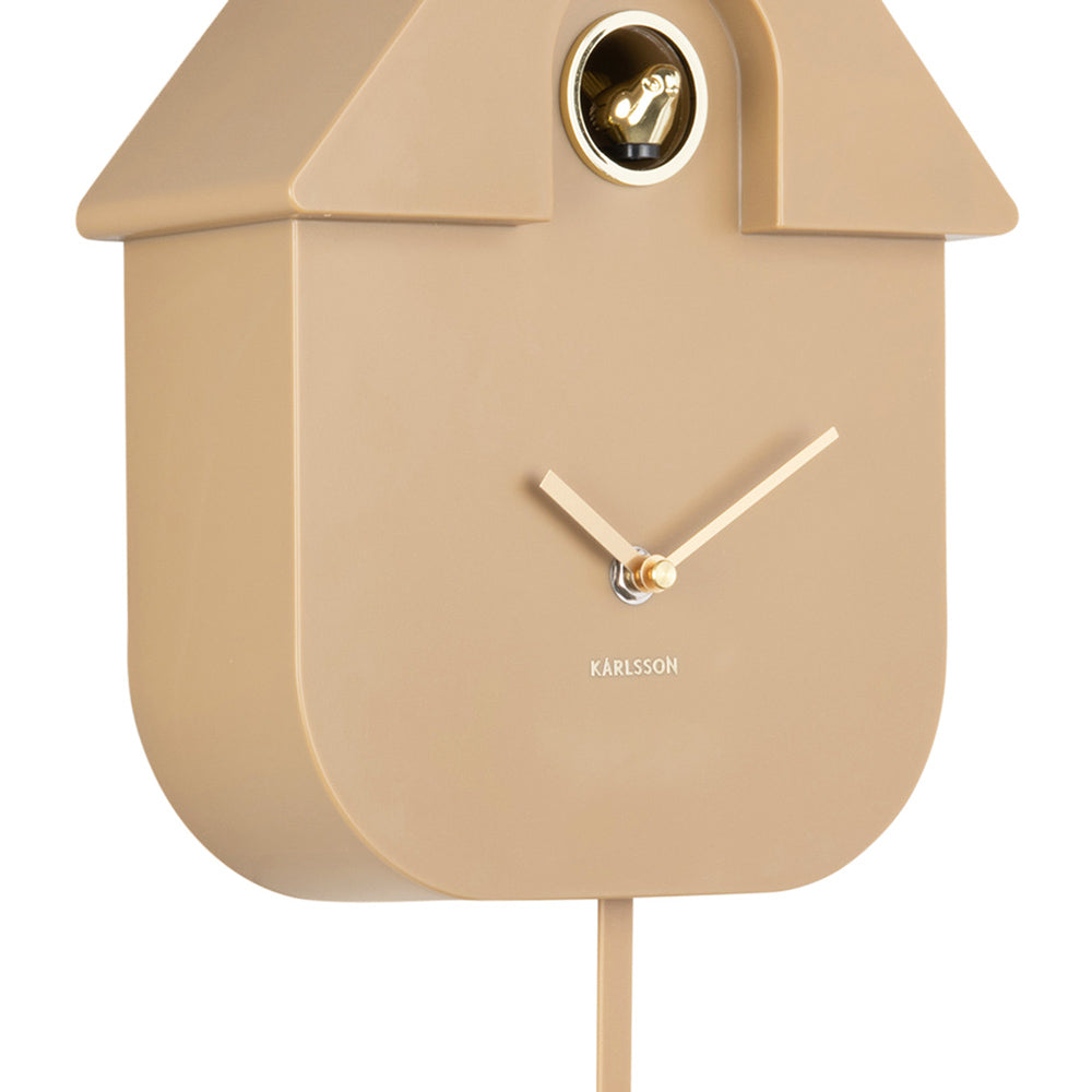 Oro Modern Cuckoo Pendulum Wall Clock - Mocha Brown