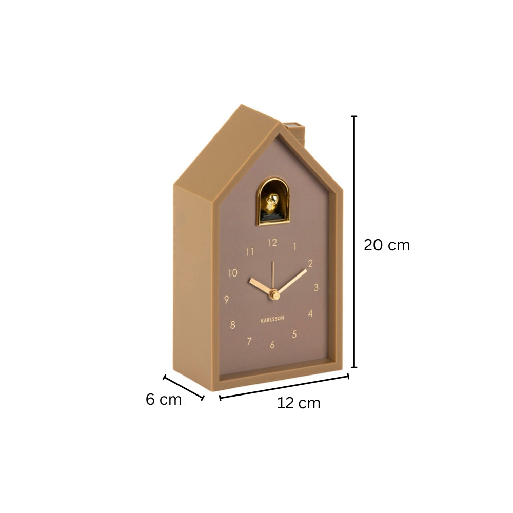 Oro Modern Cuckoo Alarm Clock - Mocha Brown