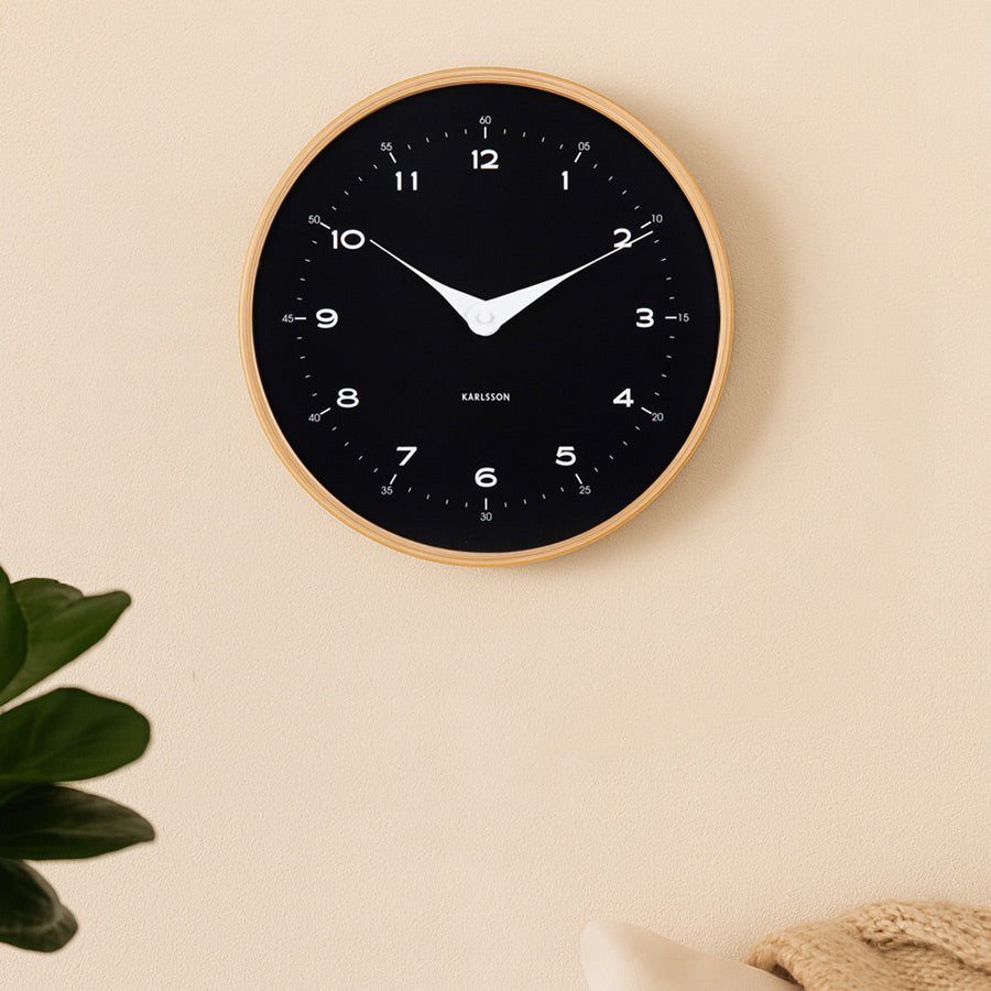 Osado Dome Wall Clock 30cm - Black