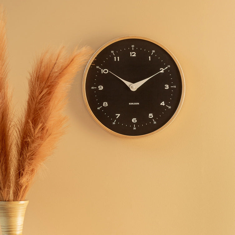 Osado Dome Wall Clock 30cm - Black