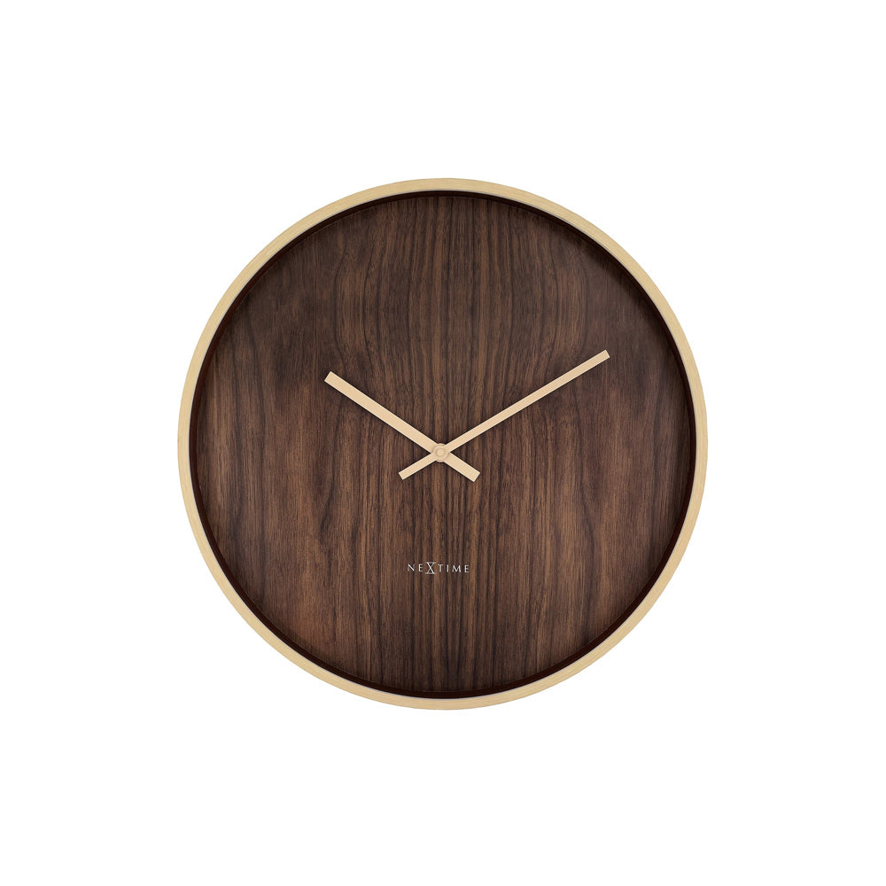 Oslo Wall Clock 50cm - Wood Brown
