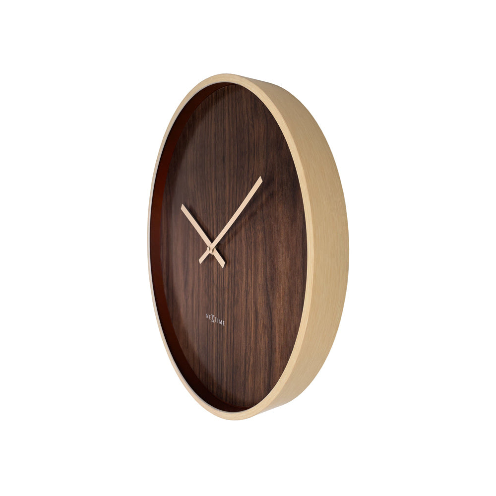Oslo Wall Clock 50cm - Wood Brown