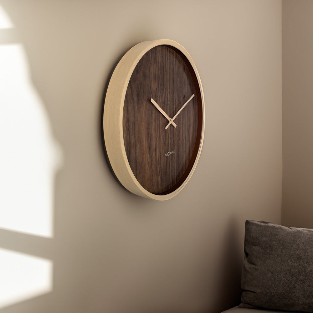 Oslo Wall Clock 50cm - Wood Brown