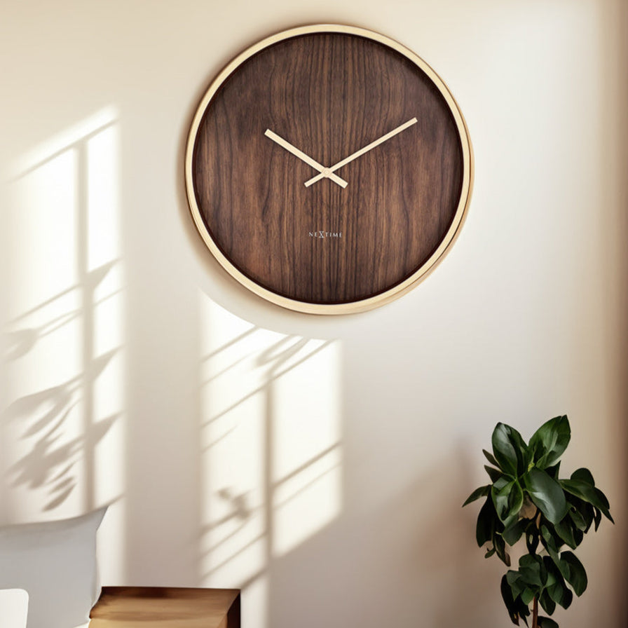 Oslo Wall Clock 50cm - Wood Brown