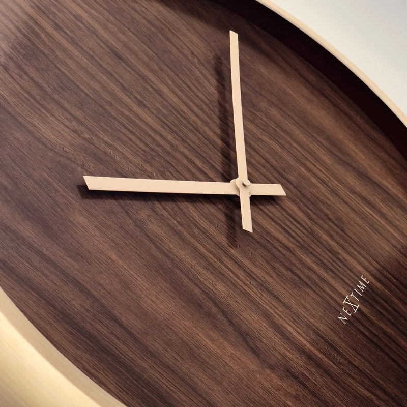 Oslo Wall Clock 50cm - Wood Brown