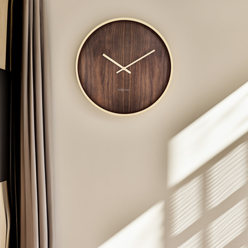 Oslo Wall Clock 50cm - Wood Brown