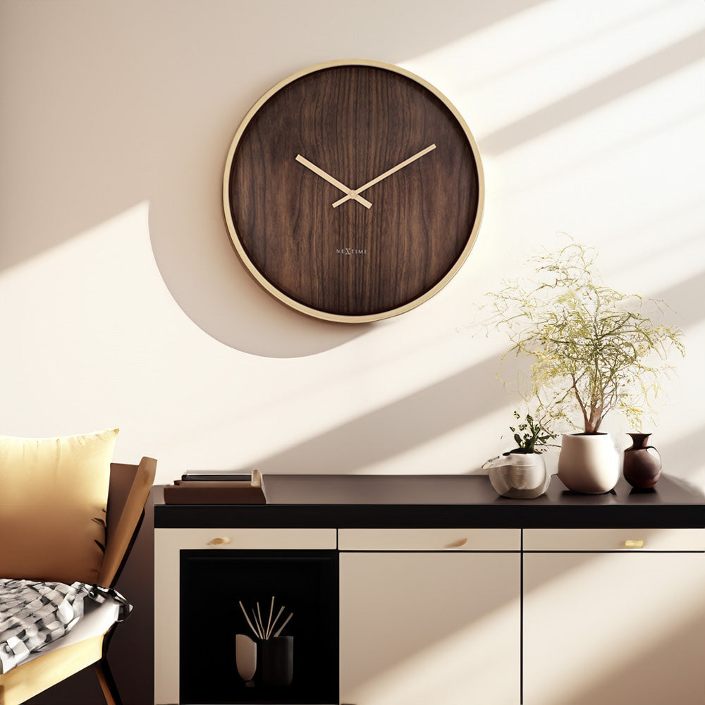 Oslo Wall Clock 50cm - Wood Brown