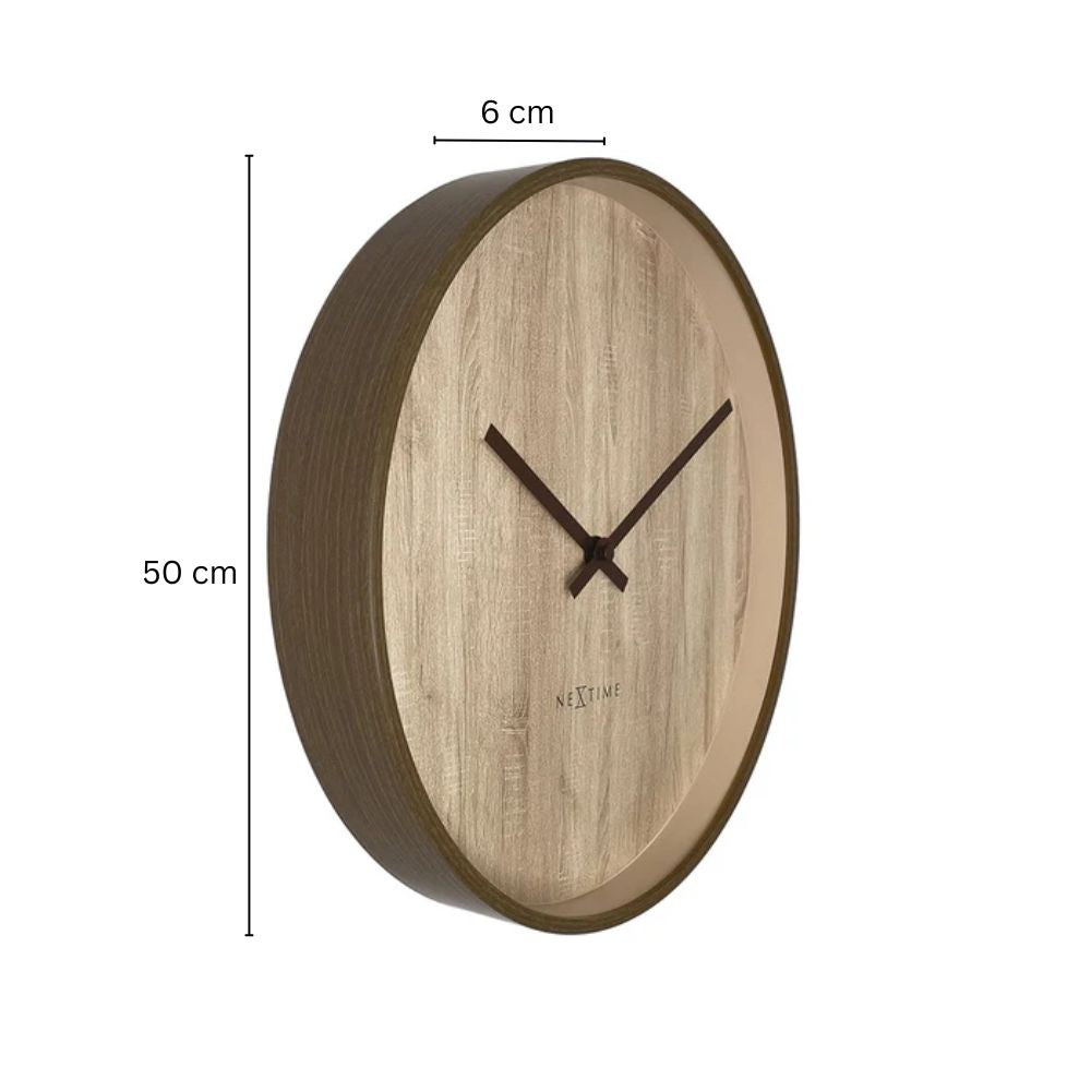 Oslo Wall Clock 50cm - Light Brown