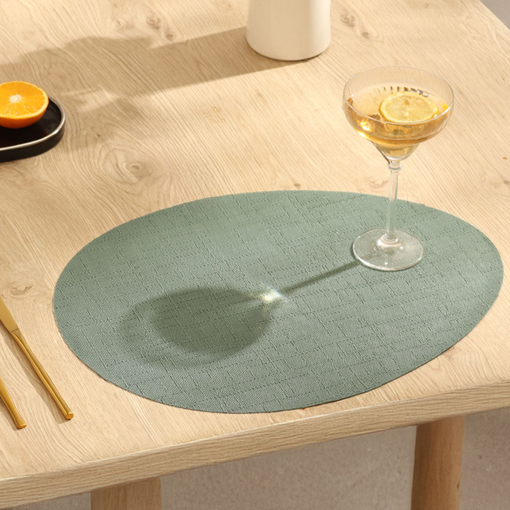 Arrondi Oval Placemats, Set of 2 - Jade