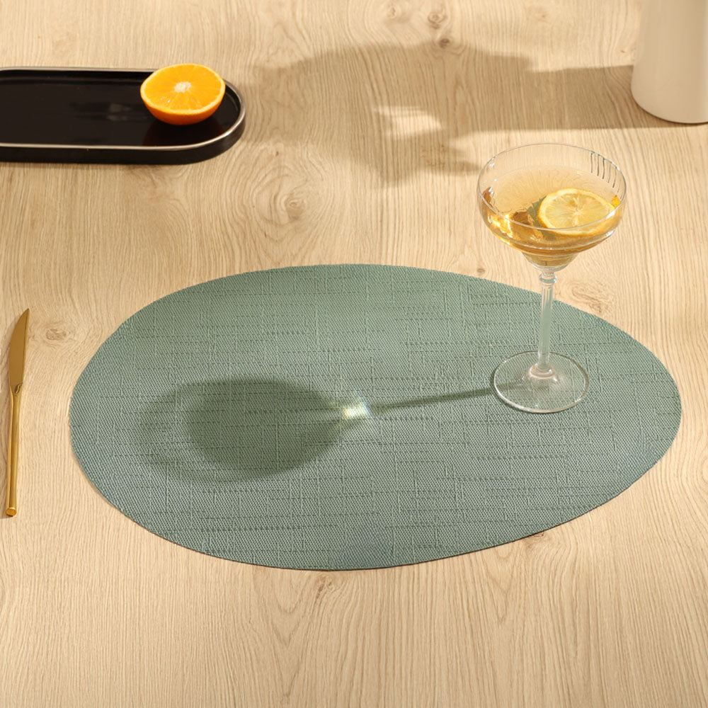 Arrondi Oval Placemats, Set of 2 - Jade