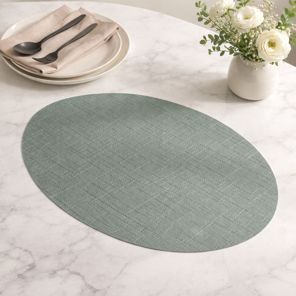 Arrondi Oval Placemats, Set of 2 - Jade