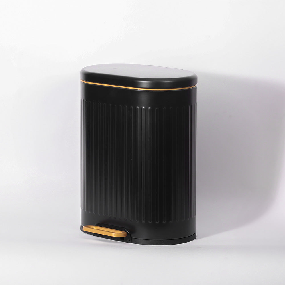 Ovate Pedal Bin 6L - Black & Gold