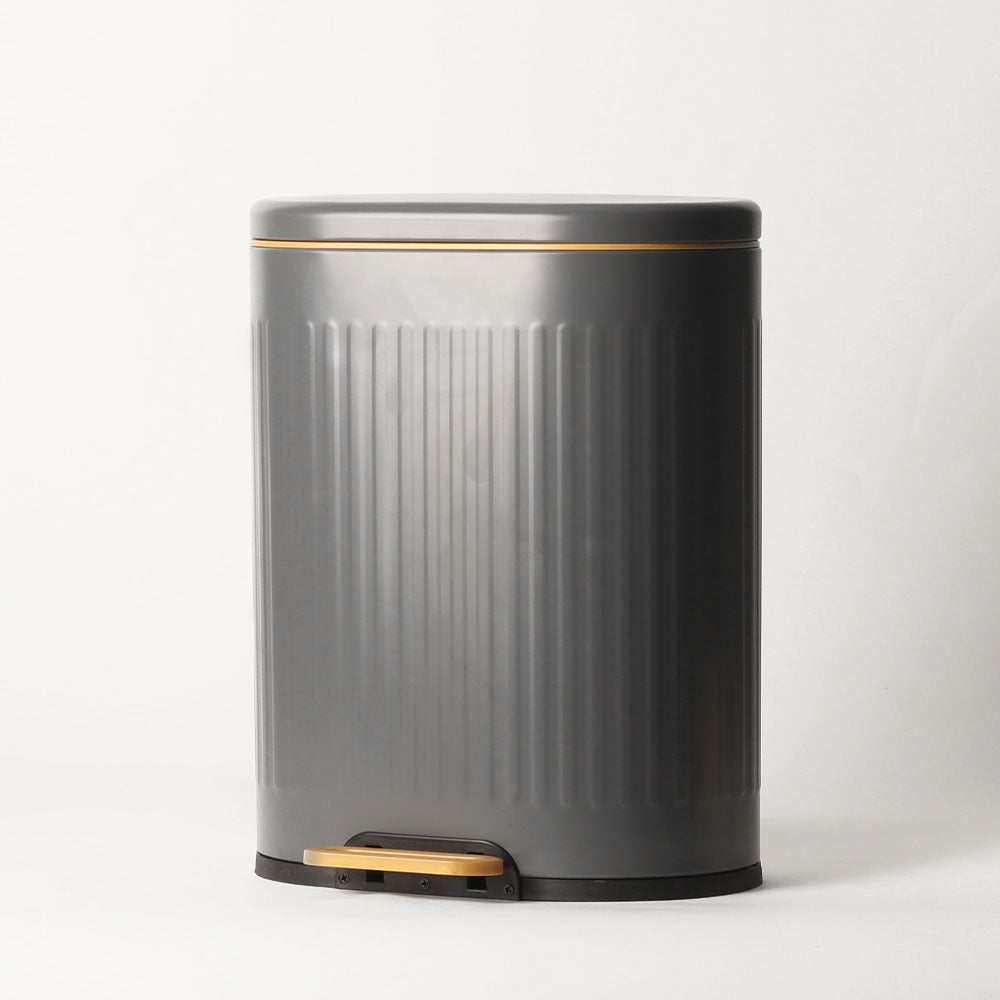 Ovate Pedal Bin 6L - Grey & Gold