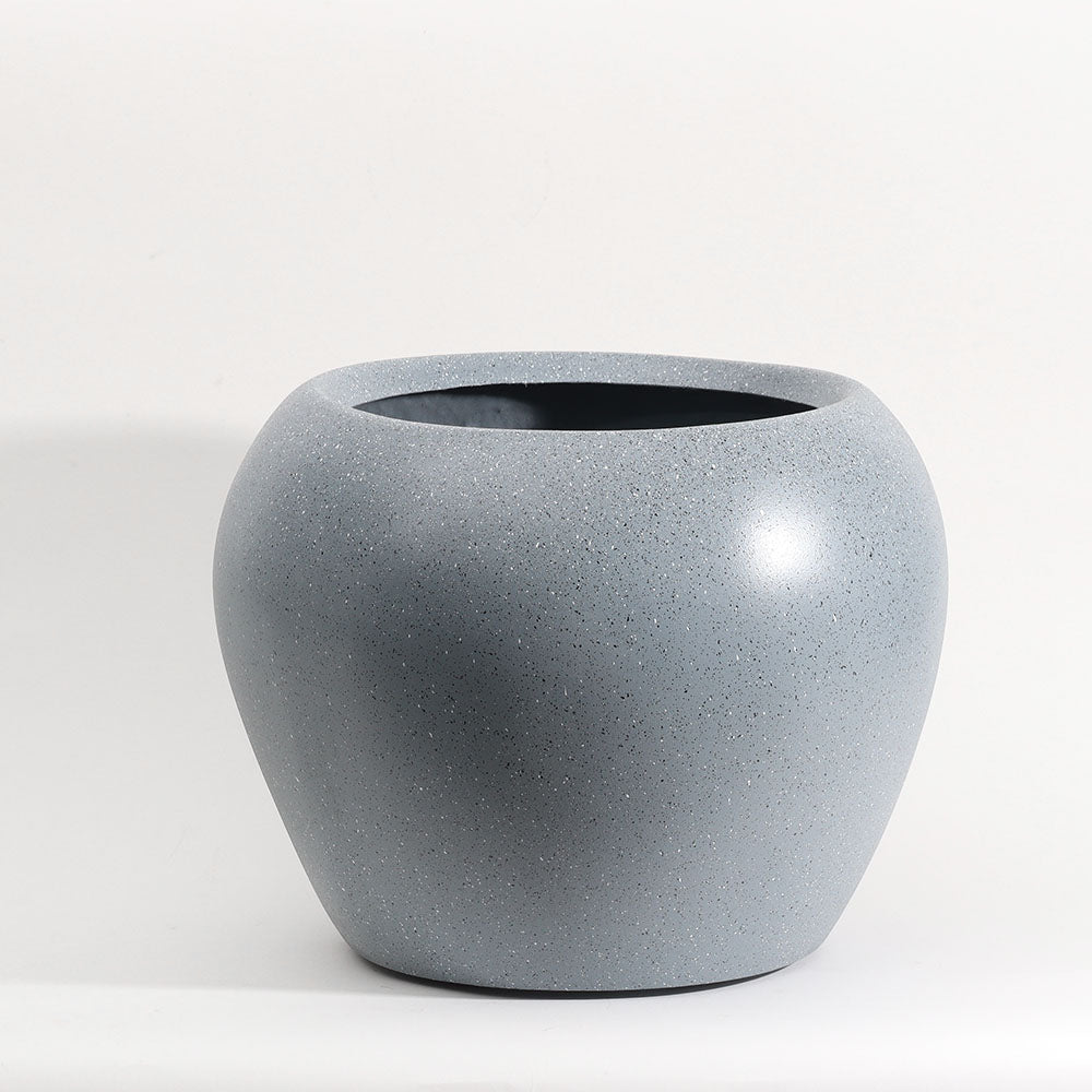 Ovo Round Planter Large - Speckled Grey