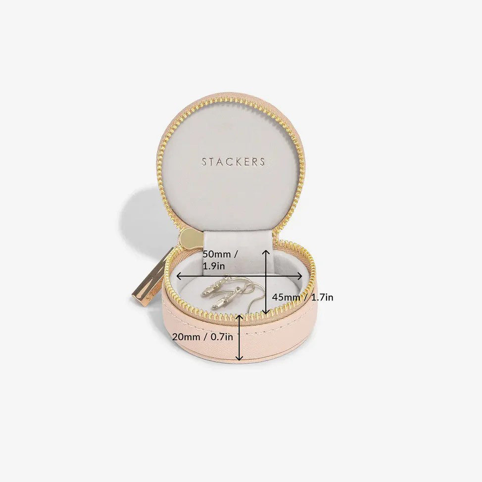 Oyster Travel Jewellery Box - Blush Pink & Gold