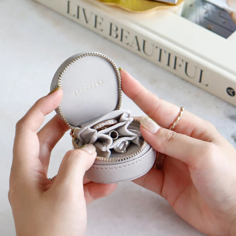 Oyster Travel Jewellery Box -  Taupe
