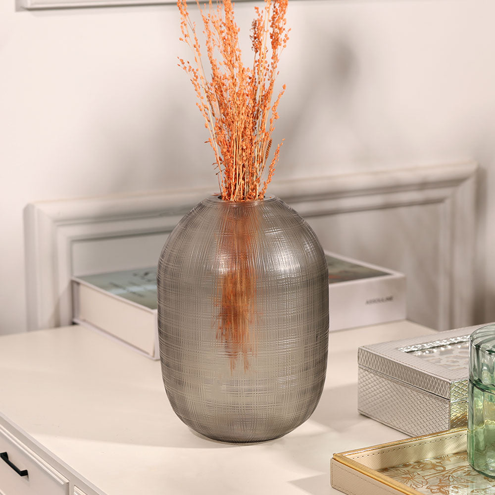 Omnia Glass Vase Small - Smoke Grey