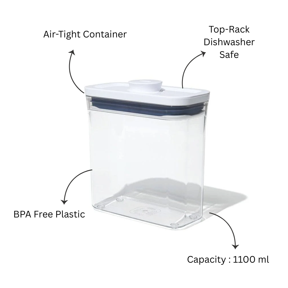 POP Slim Rectangular Storage Container - 1100ml