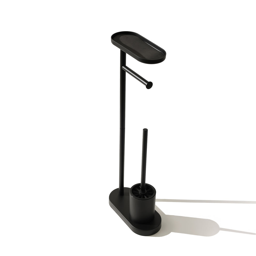 Pacific Toilet Brush and Roll Holder - Black