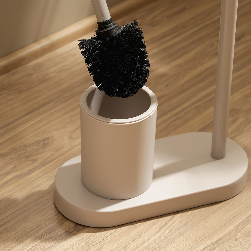 Pacific Toilet Brush and Roll Holder - Taupe