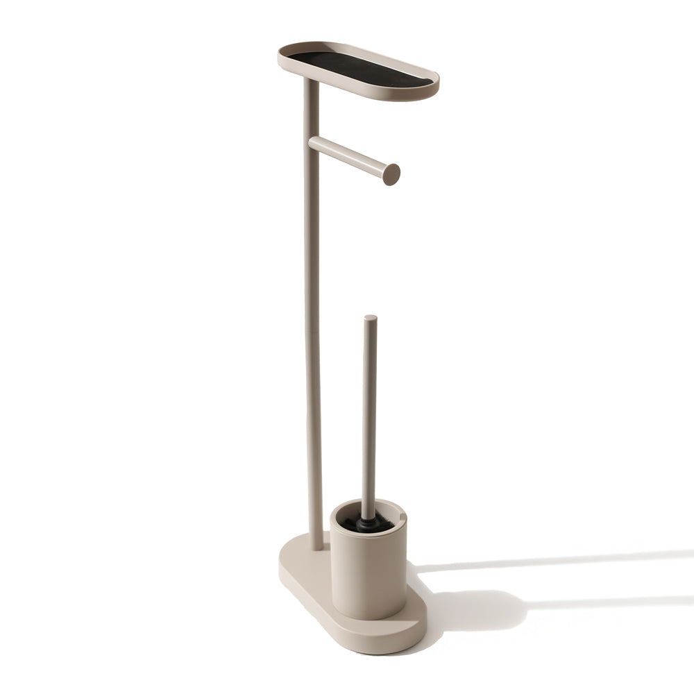 Pacific Toilet Brush and Roll Holder - Taupe