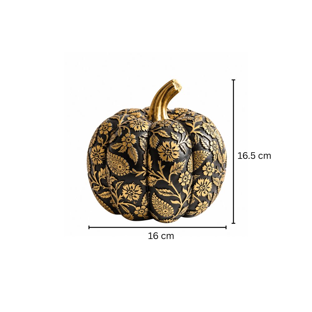 Paisley Pumpkin Decorative Accent - Glossy Black