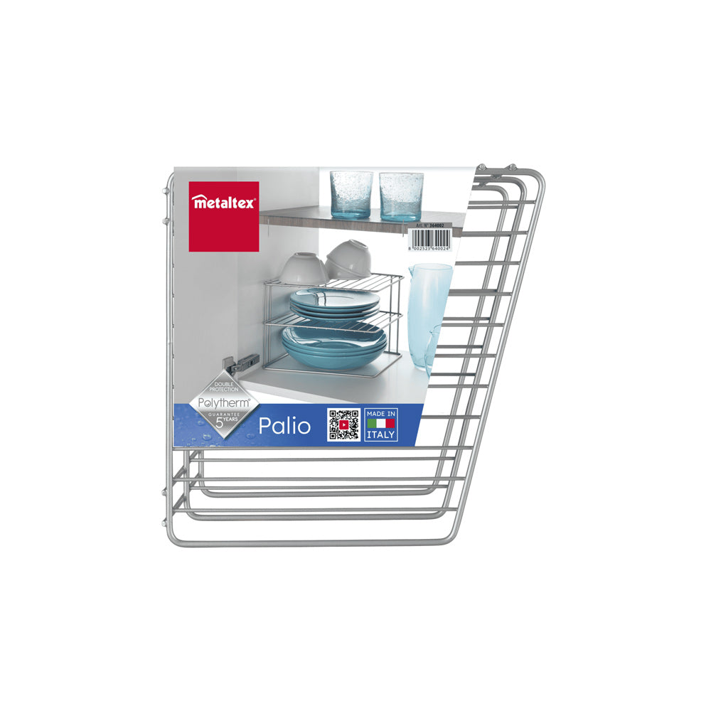 Palio 2-Tier Corner Shelf - Polytherm Silver