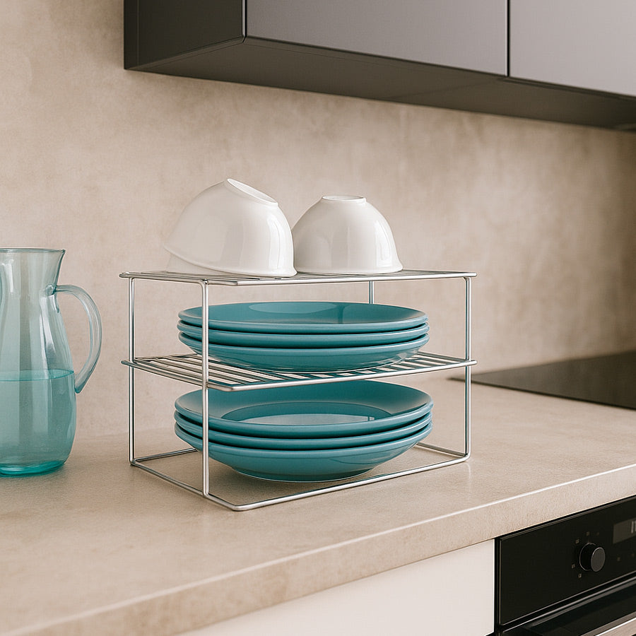 Palio 2-Tier Corner Shelf - Polytherm Silver