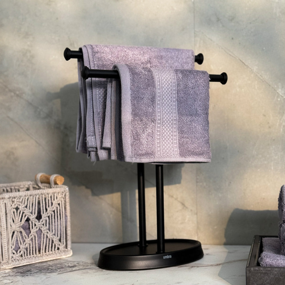 Palm Double Towel Tree - Black