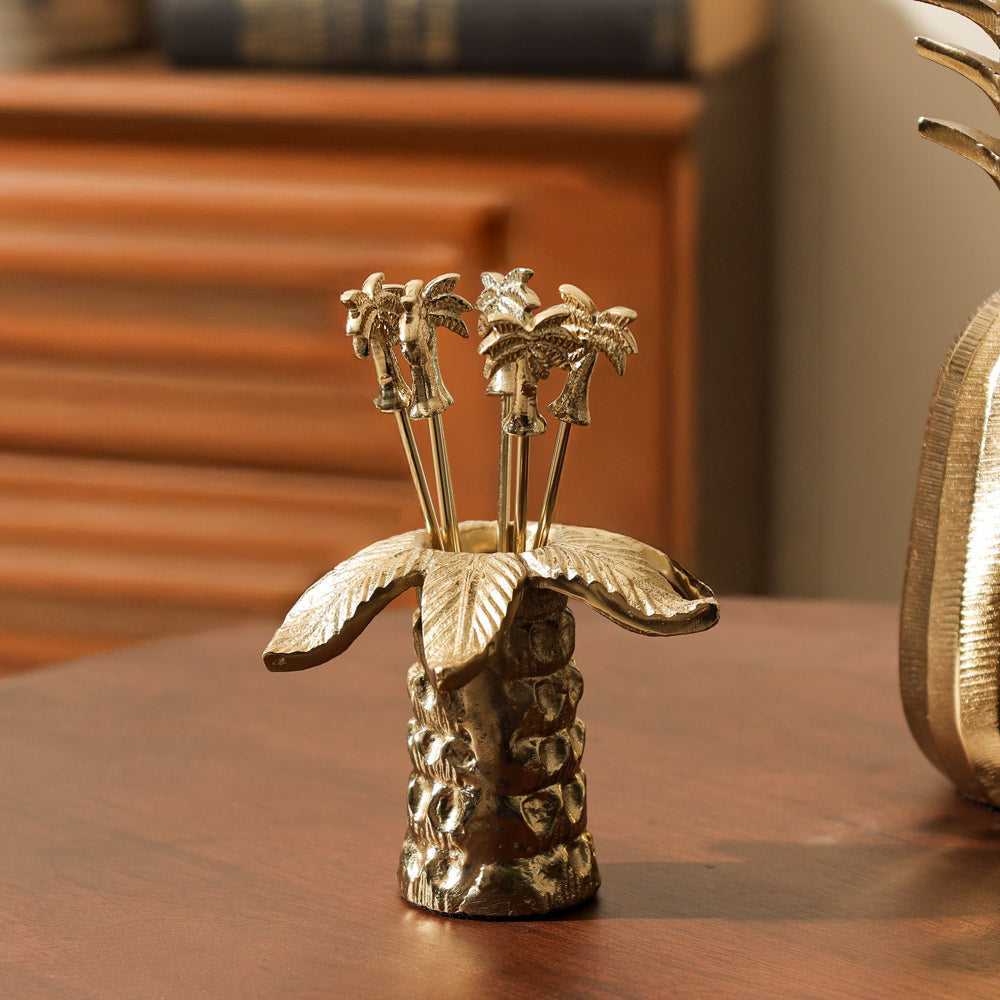 Palmiq Appetizer Picks, Set of 6 - Gold